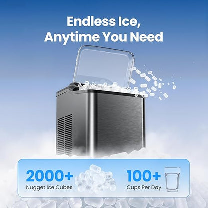 Nugget Ice Maker Countertop, 35lbs/24H Sonic & Chewable Pellet Ice, Portable - Image 5