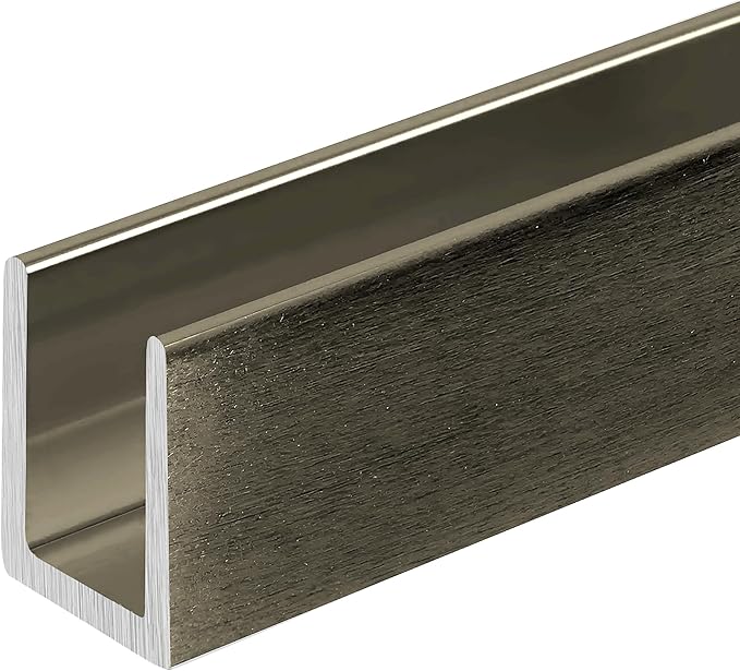 Brixwell 3/8" Fixed Panel Shower Door Deep U Channel, Antique Brushed Nickel by Brixwell