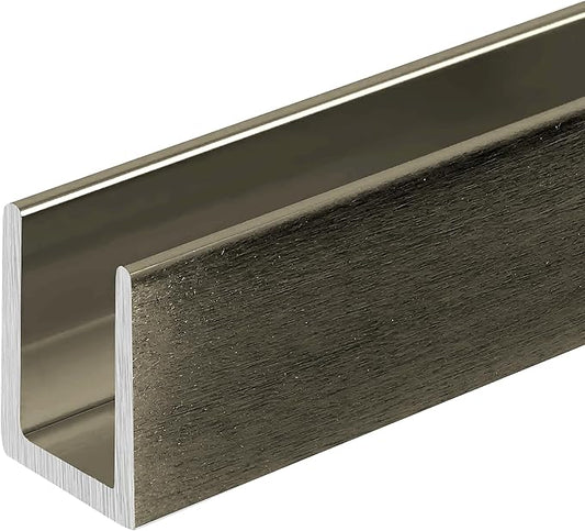 Brixwell 3/8" Fixed Panel Shower Door Deep U Channel, Antique Brushed Nickel by Brixwell
