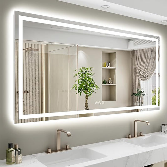YEELAIT 68x40 Inch LED Bathroom Mirror by YEELAIT