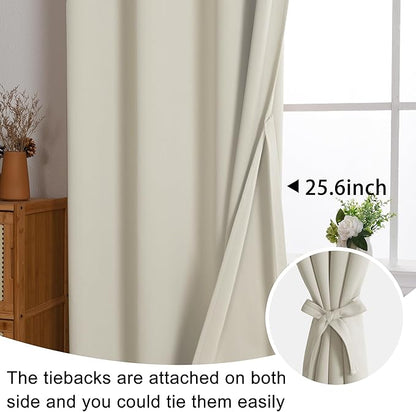JIUZHEN Ivory Blackout Curtains - Image 6