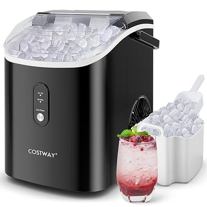 COSTWAY Nugget Countertop Ice Maker, Ready in 6 Mins, 34 lbs/24H, Ice Machine by COSTWAY