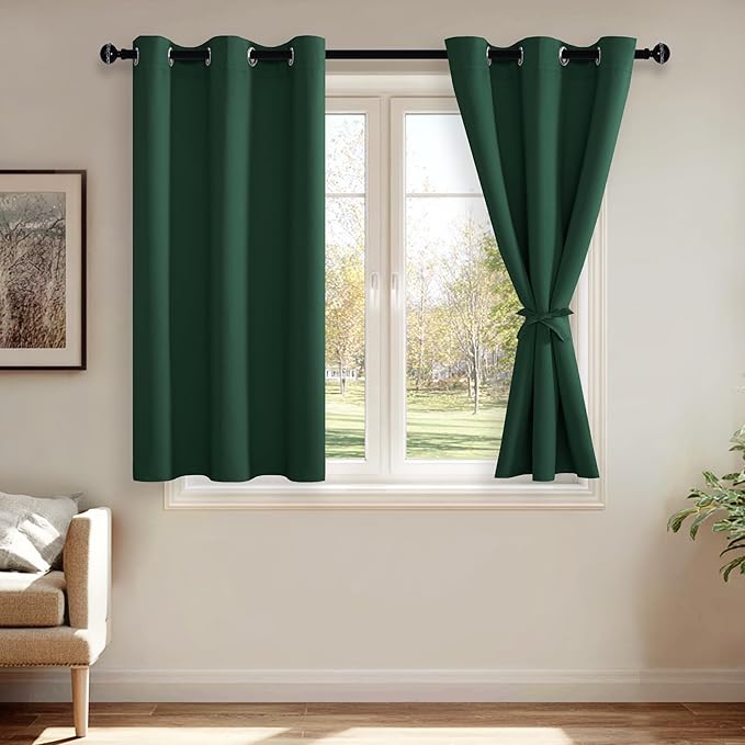 JIUZHEN Forest Green Blackout Curtains by JIUZHEN