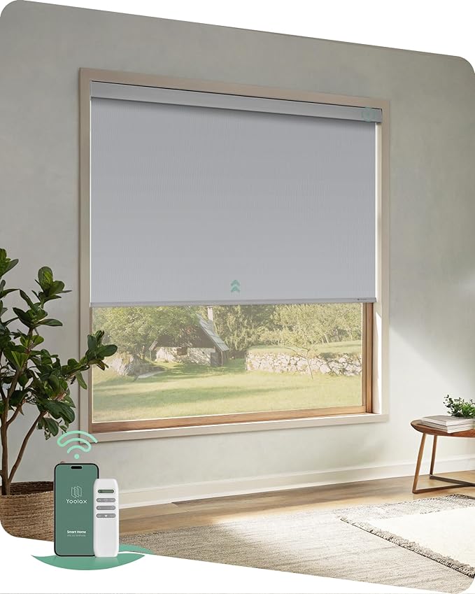 Yoolax Motorized Blinds with Remote, Automatic Roller Shades Cordless Electric by Yoolax