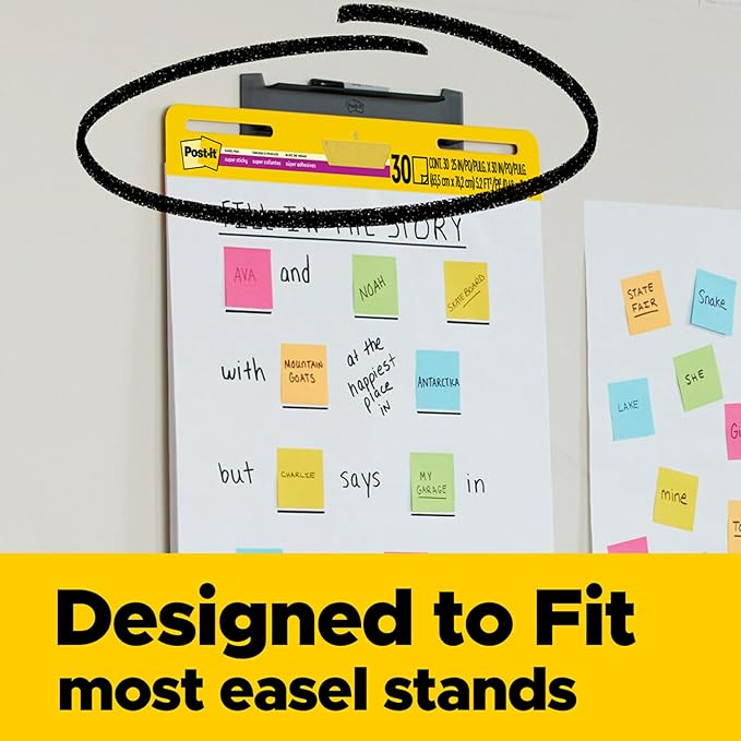 Post-it Super Sticky Easel Pad, 25 in x 30 in, 30 Sheets/Pad, 4 Pads/Pack - Image 2