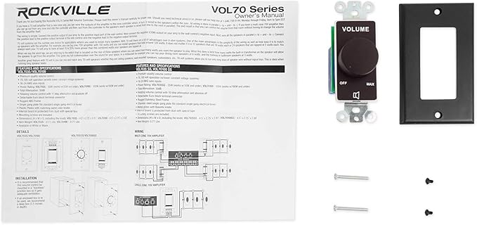 Rockville VOL70100 100 Watt Wall Volume Control 70V, 11-Step Attenuation - Image 6