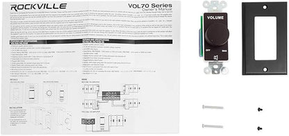 Rockville VOL70100 100 Watt Wall Volume Control 70V, 11-Step Attenuation - Image 6