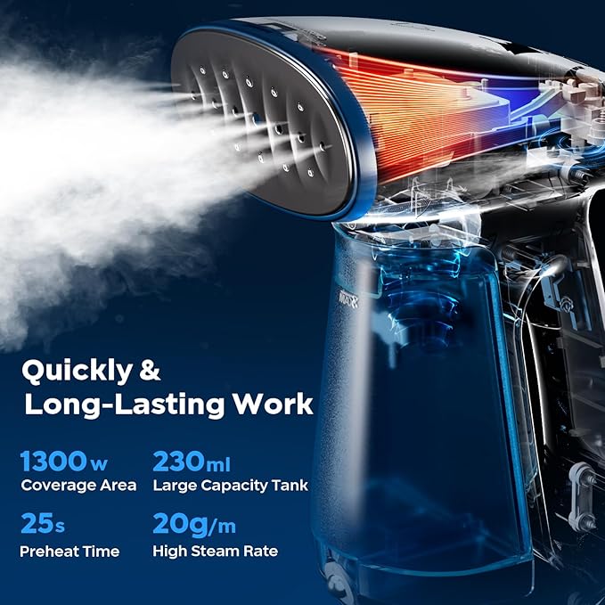 Bear Steamer for Clothes, 1300W Powerful Fast-Heating Handheld Garment and - Image 2