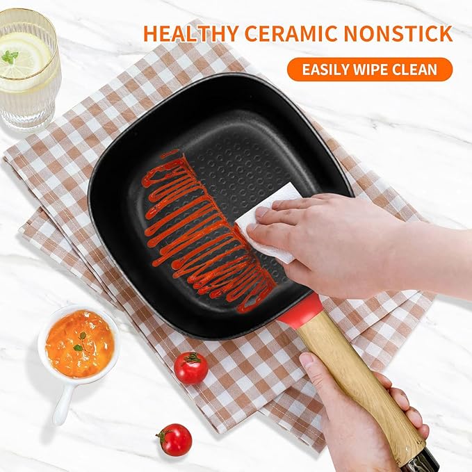 Audecook Hot Pot Electric 2L, Cermic Glaze Non-Stick Frying Pan 8 Inch - Image 5