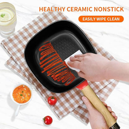 Audecook Hot Pot Electric 2L, Cermic Glaze Non-Stick Frying Pan 8 Inch - Image 5