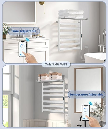 WiFi Heated Towel Rack Wall Mounted, Electric Towel Warmer - Image 6