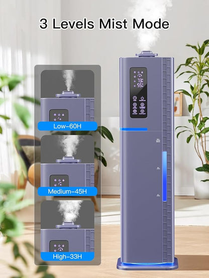 Zeova 10L/2.64Gal Humidifiers for Bedroom, Top Fill Quiet Ultrasonic Cool Mist - Image 3