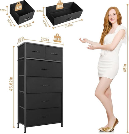 Mifuro Tall Dresser for Bedroom, Vertical Storage Organizer Tower - Image 3