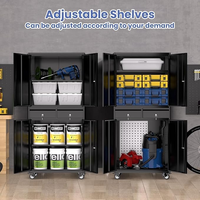 GarveeHome 73'' Metal Storage Cabinet, Heavy Duty Garage Storage - Image 5