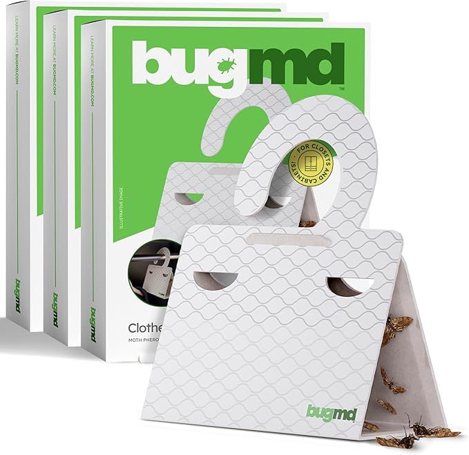 BugMD Clothes & Pantry Moth Traps – Sticky Glue Pheromone-Based Repellent by BugMD