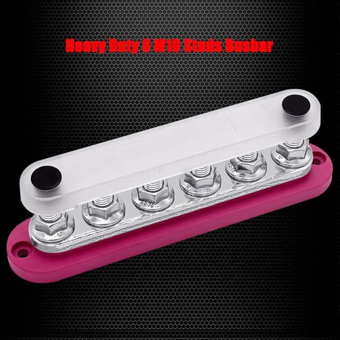 6 x M10 Studs Power Distribution Block Bus Bar 12V, Ampper 7" HD 300A Marine - Image 2