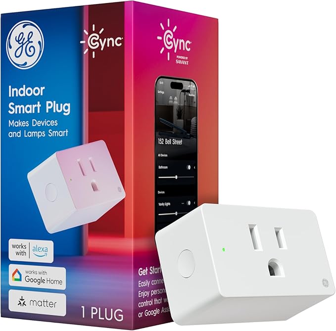 GE Cync Smart Indoor Plug, Smart Outlet Control, WiFi Outlet Plug, Matter by CYNCSmartHome