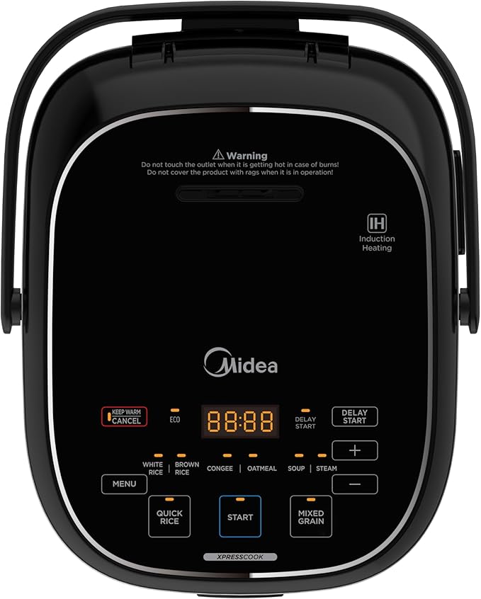 Midea 3L Rice Cooker with Steamer Basket, 6-Cup Uncooked Capacity, Induction - Image 8