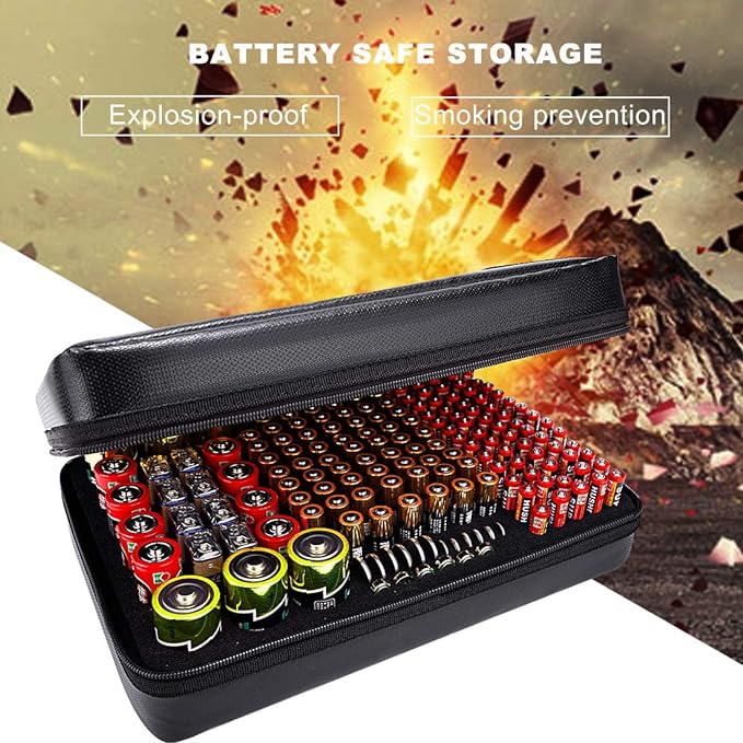 DocSafe Fireproof Battery Organizer Storage Box, Fireproof Waterproof Carrying - Image 3