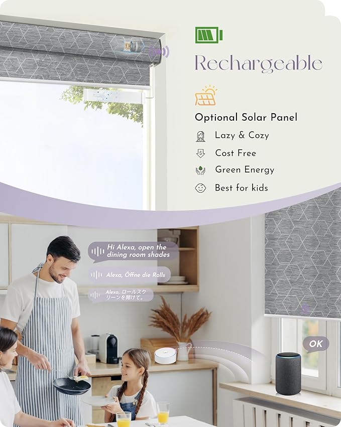 Graywind Motorized Solar Shades Light Filtering Mesh Shade Compatible - Image 3