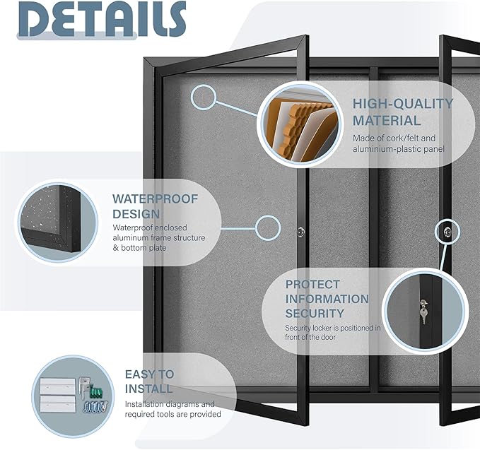 Enclosed Bulletin Board Outdoor Noticeboard - Image 4