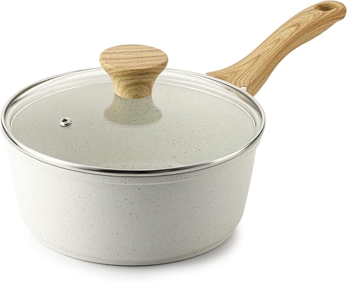 SENSARTE White Ceramic Nonstick Saucepan by SENSARTE