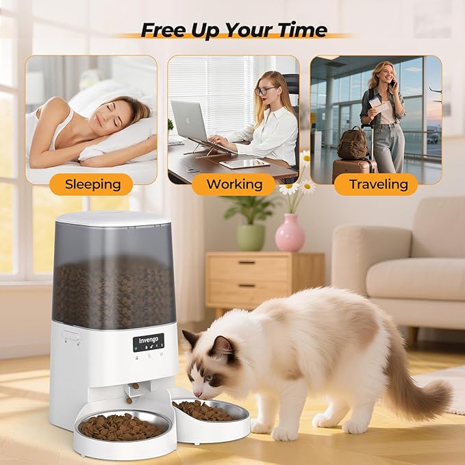 Automatic Cat Feeder with App Control, 5L Food Dispenser - Image 5