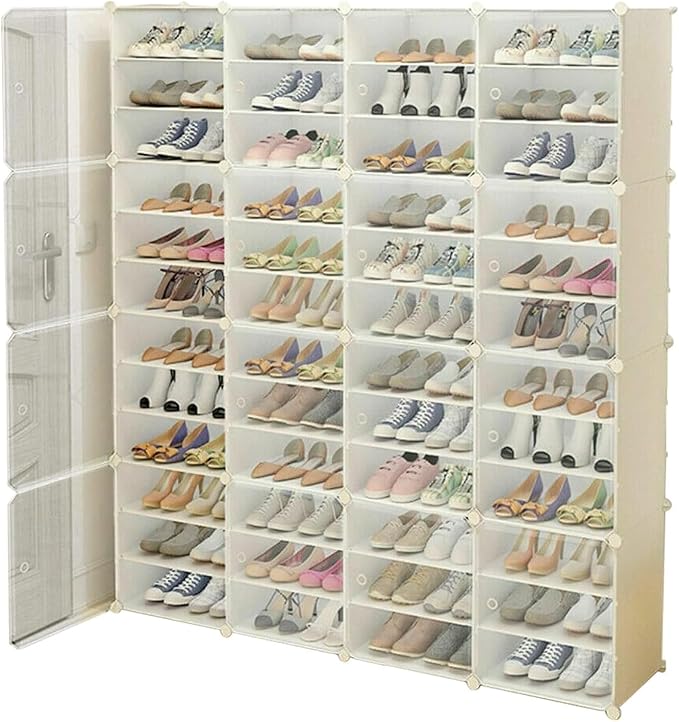 12 Tier Portable Shoe Shelf Storage Shoe Rack Organizer 96 Pair Shoe Storage by Flhonudi