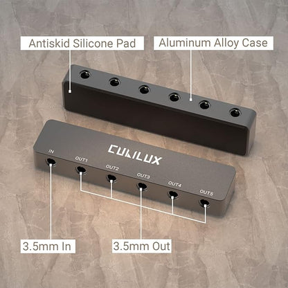 Cubilux Professional 5-Way 3.5mm AUX Splitter, Aluminum Case 5-Channel 1/8” - Image 5