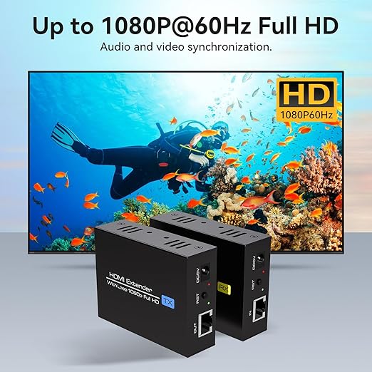 PVBCTCSID 400ft HDMI Extender Over Cat5e/6 1080P HDMI Monitor Extender Over - Image 4