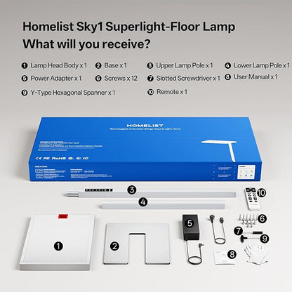 Homelist SKY1 Superlight 150W Full Spectrum Eye Protection Floor Lamp, 13000LM - Image 9