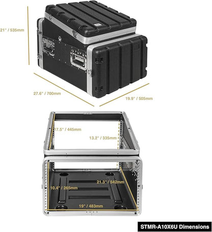 Sound Town Lightweight and Compact 6U ATA ABS Rack Case, - Image 6