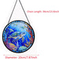 Hanging Stained Glass for Windows,20cm/7.87 inch Turtle Hand-Painted Glass Panel Window Hanging Suncatchers Christmas Ornaments Home Courtyard Decor,Housewarming Gift (Style B)
