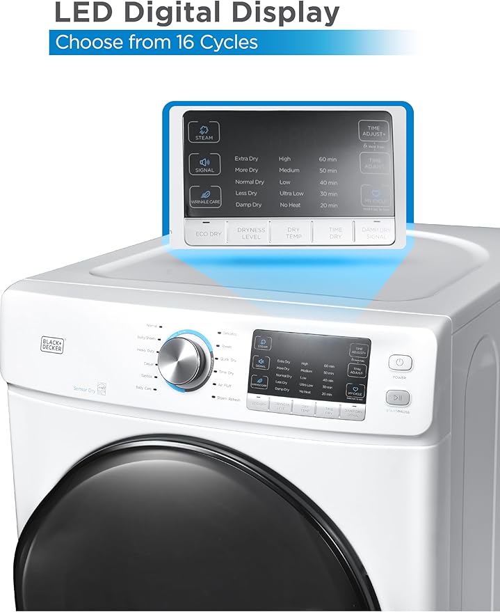 BLACK+DECKER 8.0 Cu. Ft. Electric Front Load Dryer - Image 3