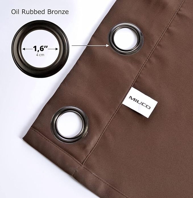 MIUCO Room Darkening Grommet Window Blackout Curtains Two Panels - Image 7