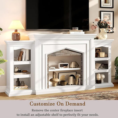 LGHM 80" Fireplace TV Stand for TVs Up to 90 Inch, Electric Fireplace - Image 5