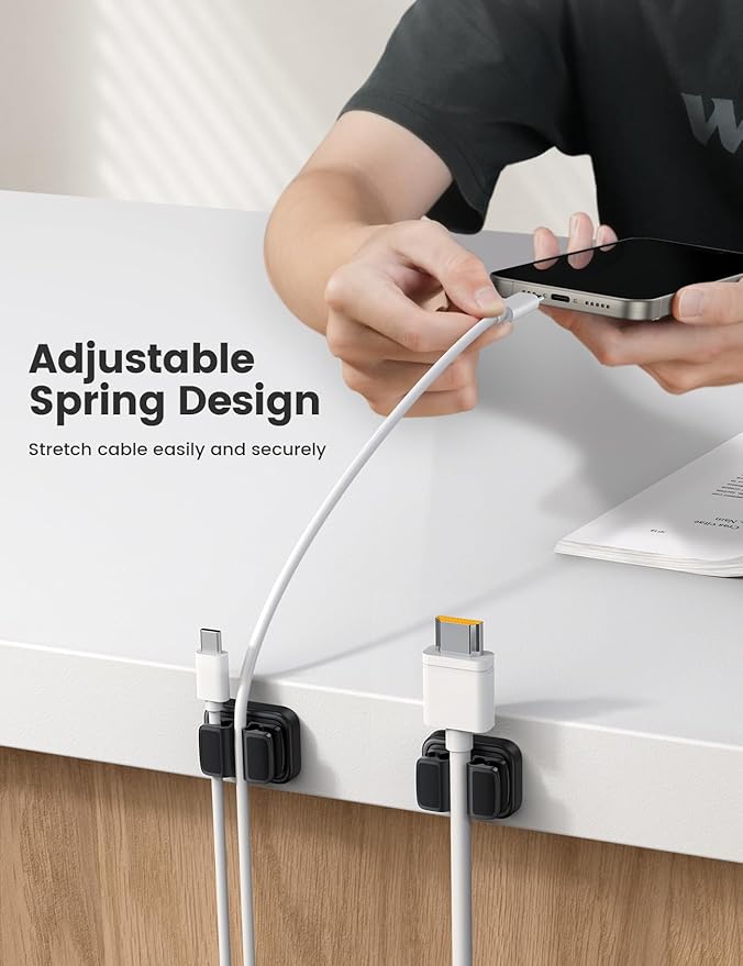 Lamicall 6Pack 3-in-1 Cord Spring Clip Holder - Image 3