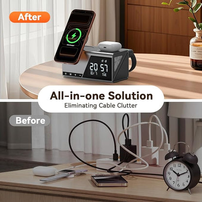TobenONE 6-in-1 Alarm Clock Wireless Charging Station - Image 5