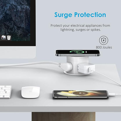 Jgstkcity Pop Up Outlet with 15W Wireless Charger, 4 Outlets 15A, Splash - Image 3