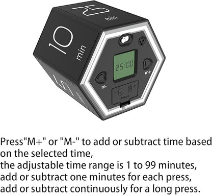 Timer, kitchen timers, magnetic digital visual pomodoro cube countdown timer - Image 7