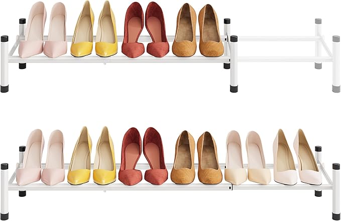 Tajsoon Expandable Shoe Rack for Closet 1 Tier, 28“-41“Adjustable & Stackable by Tajsoon
