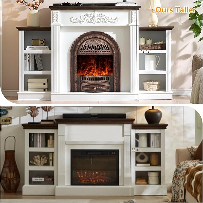78" Birdcage-Style Electric Fireplace - Image 5