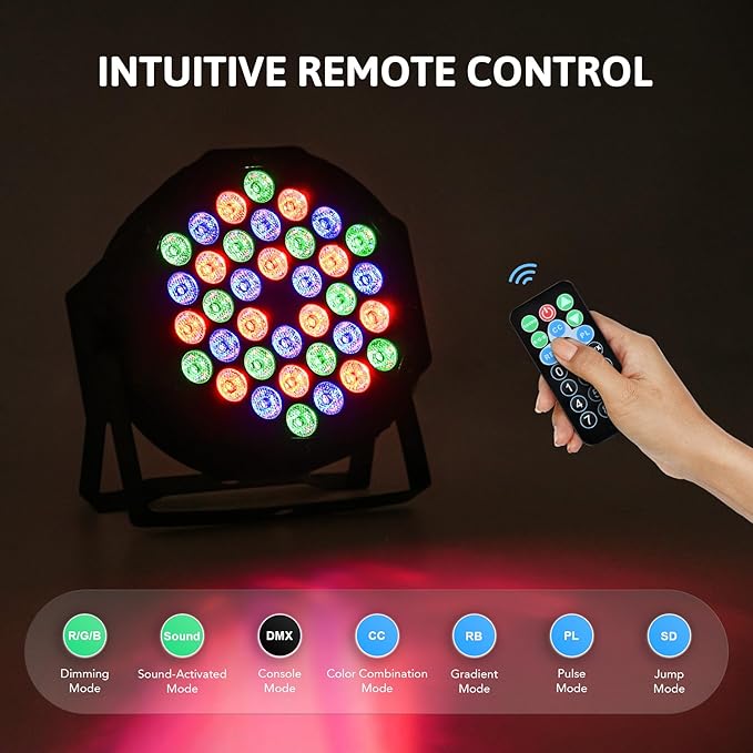 CO-Z 36 LED Stage Lights, RGB Par Lights - Image 4