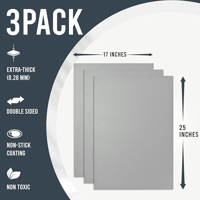 Non Stick Oven Liners for Bottom of Oven, 3 Pack Large Heavy Duty Mats - Image 2