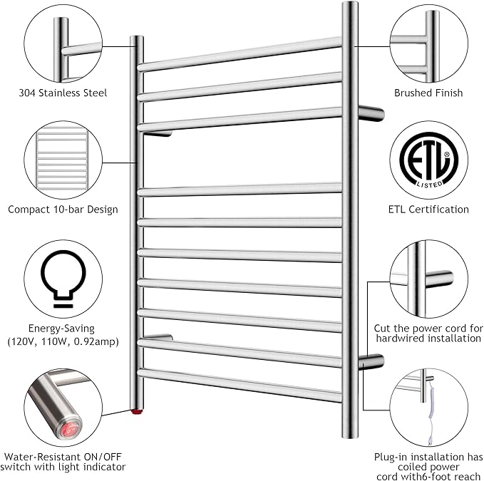 HEATGENE Towel Warmer, Compact Electric Towel Warmer - Image 2