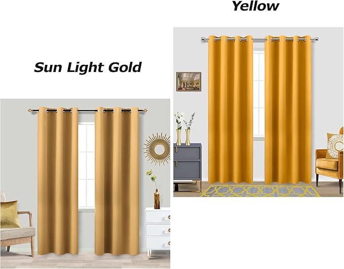 KOUFALL Yellow Mid Century Modern Curtains - Image 2