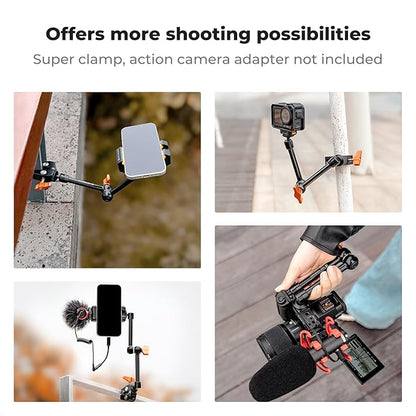 K&F CONCEPT 9.8" Magic Arm, 1/4" Screw Camera Mount Arm 360° Ball Heads - Image 7