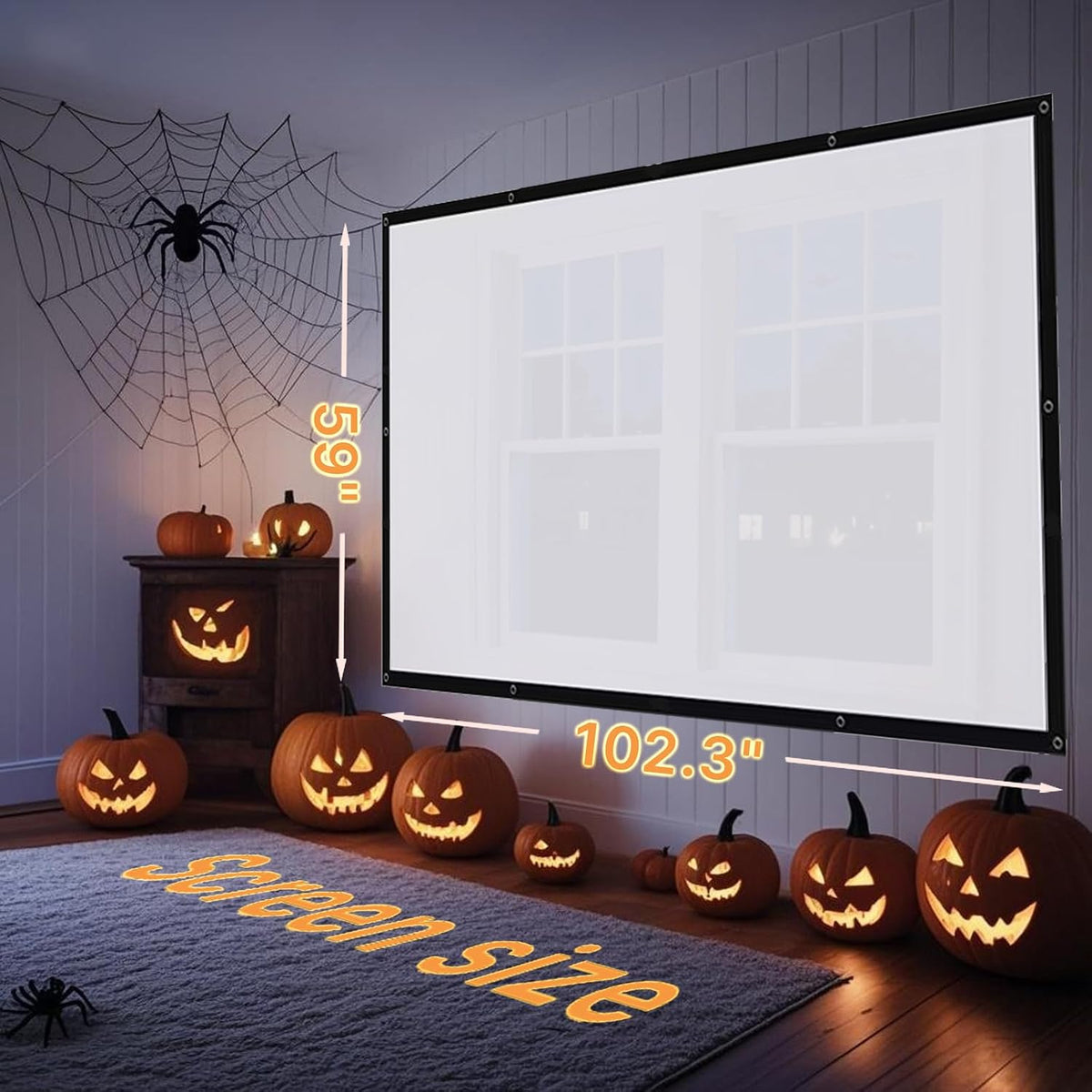 AAJK 120in Halloween Holographic Window Rear Projector Screen