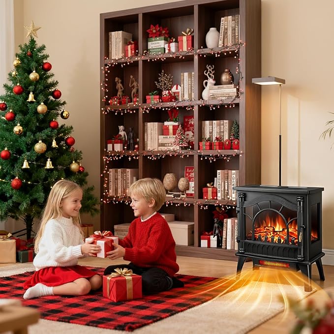 ZAFRO 23 inch Freestanding Electric Fireplace Stove | Thermostat Control - Image 7