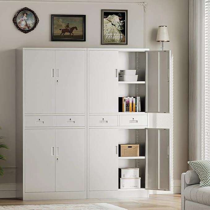 Metal Storage Cabinet with 2 Drawers 71" H - Image 8